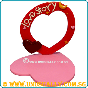 Love Story Heart Shape Photo Frame Background